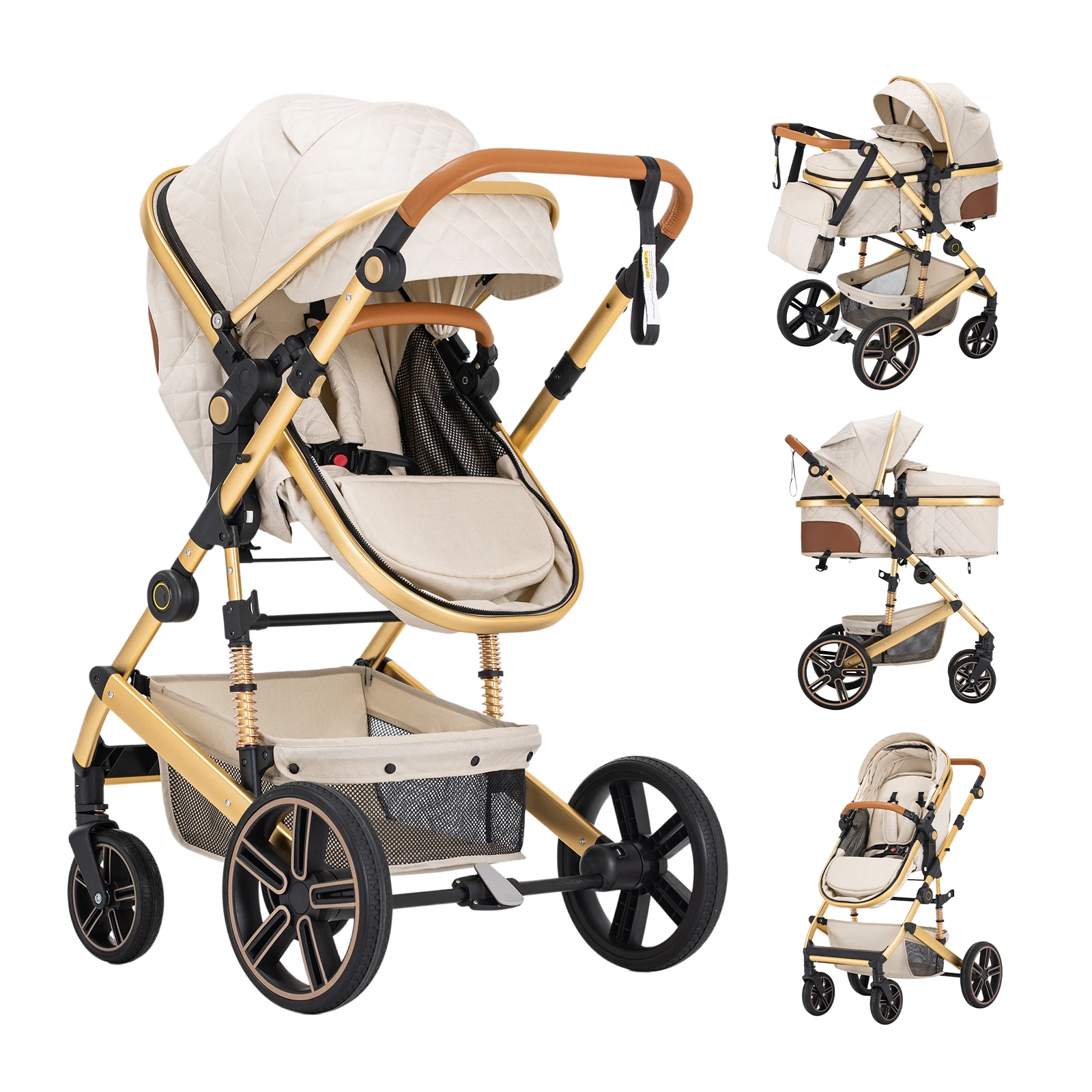 2-in-1 Reversible High Landscape Baby Stroller - Image 3