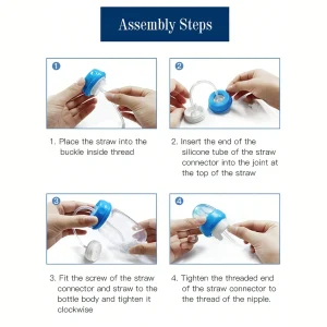 5oz/150ml Hands-Free Bottle with Straw & Brush - Thumbnail Image 6